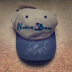 AUTHENTIC Jerome Bettis AutographNotreDameHat